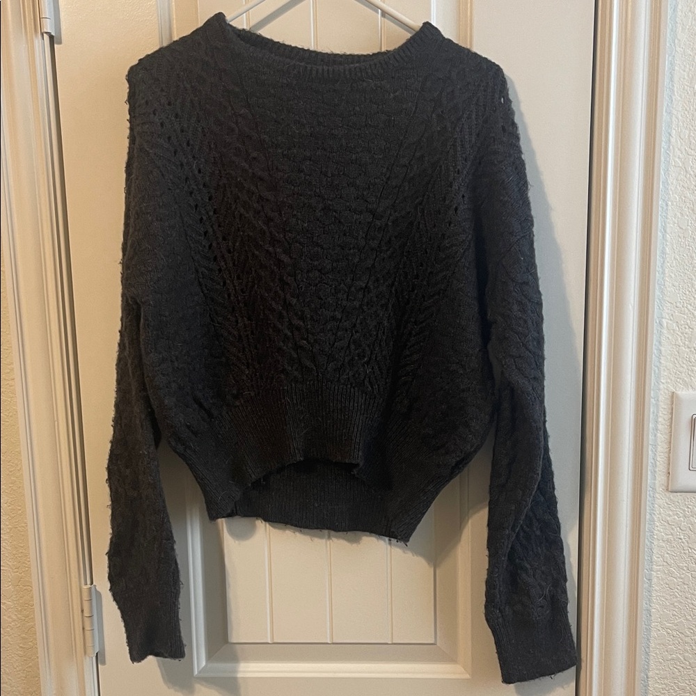 Guess Black Textured Knit Sweater